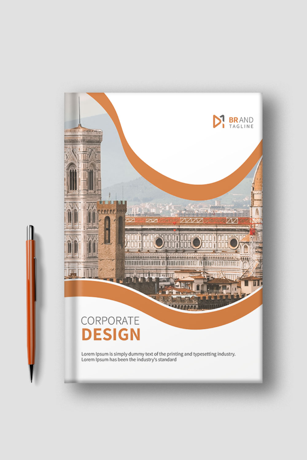 Corporate Book Cover Design Template pinterest preview image.