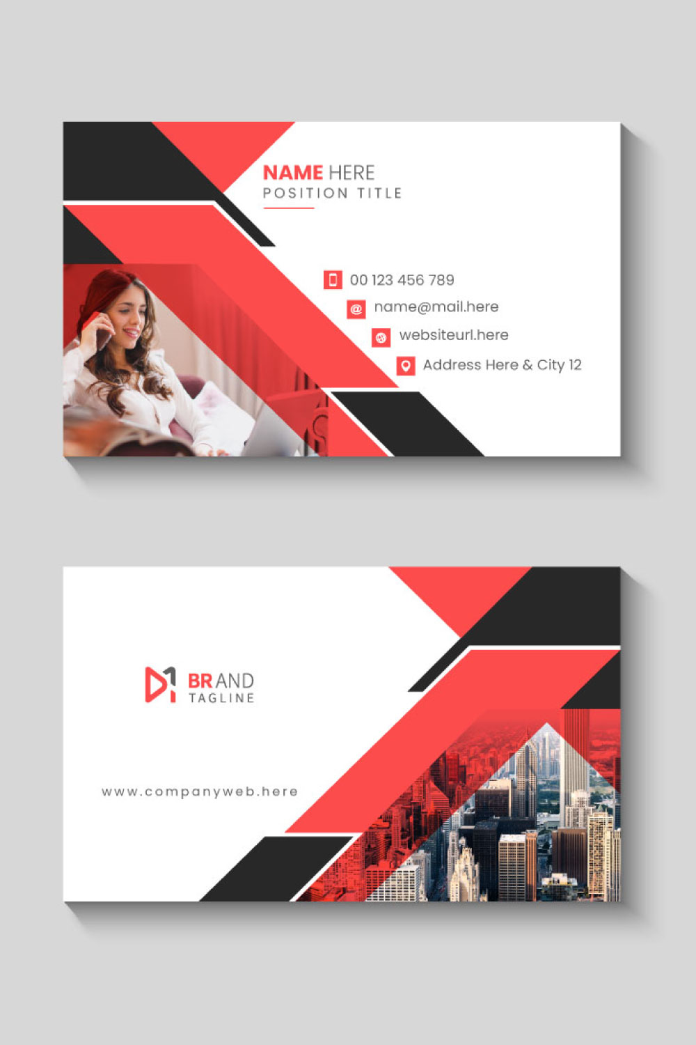 Creative and modern business card design template pinterest preview image.