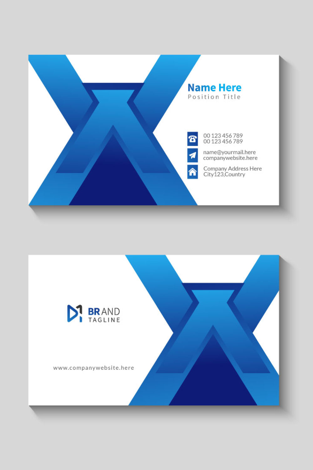 Modern business card design template pinterest preview image.