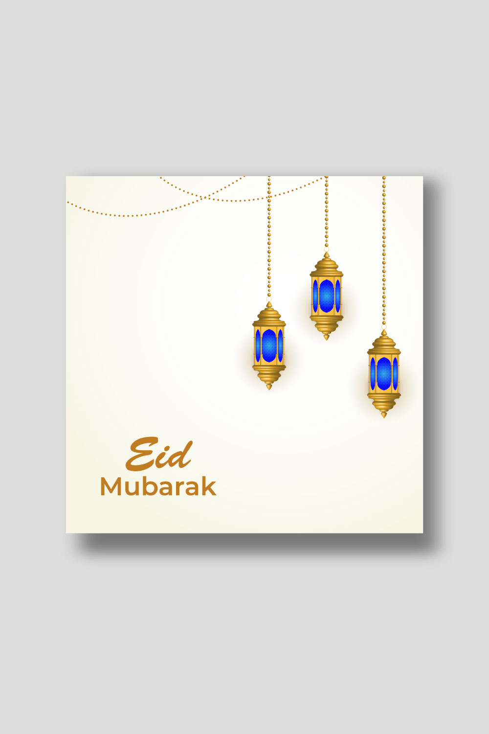 Eid Mubarak Social Media Design pinterest preview image.