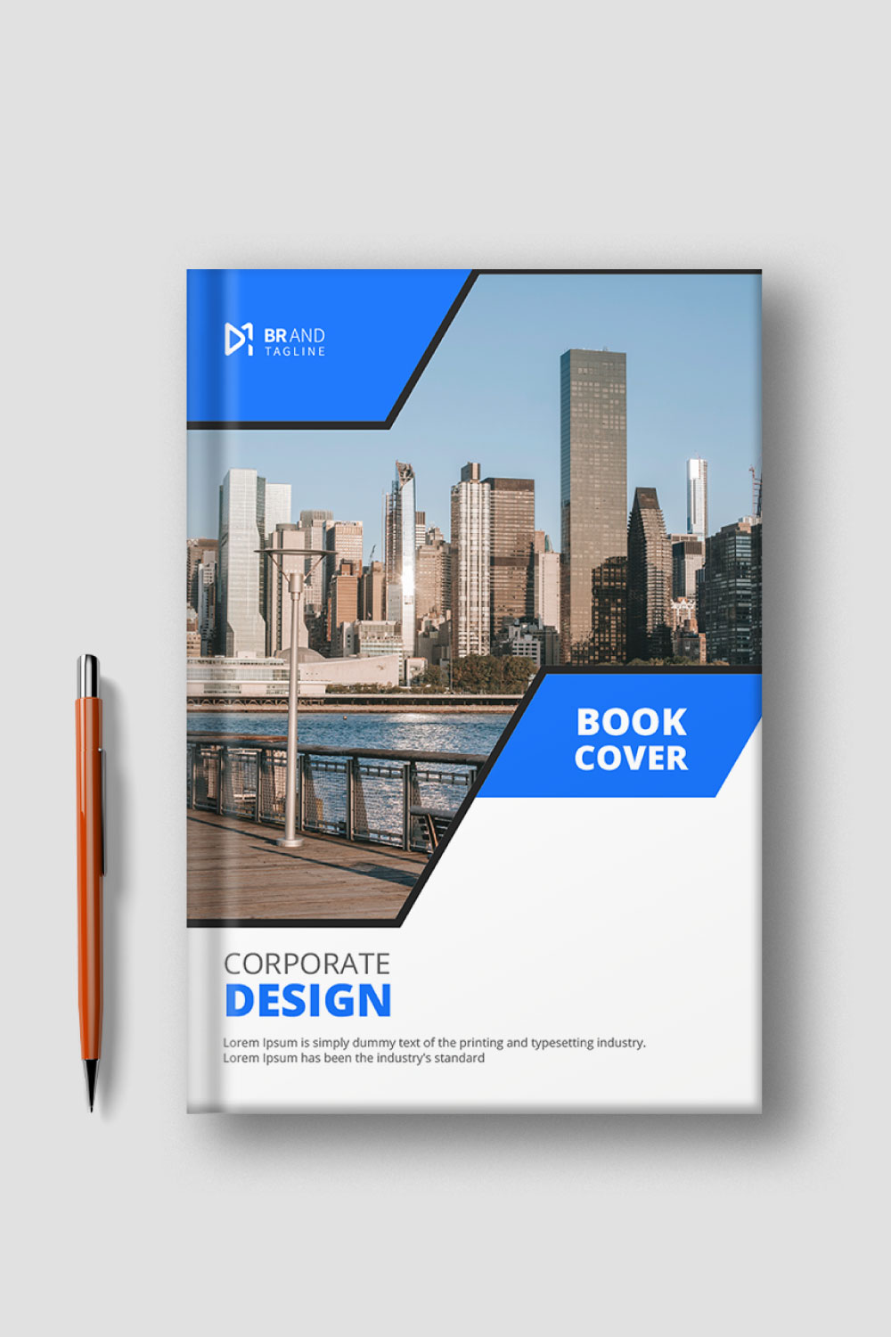 Modern company annual report business book cover template pinterest preview image.