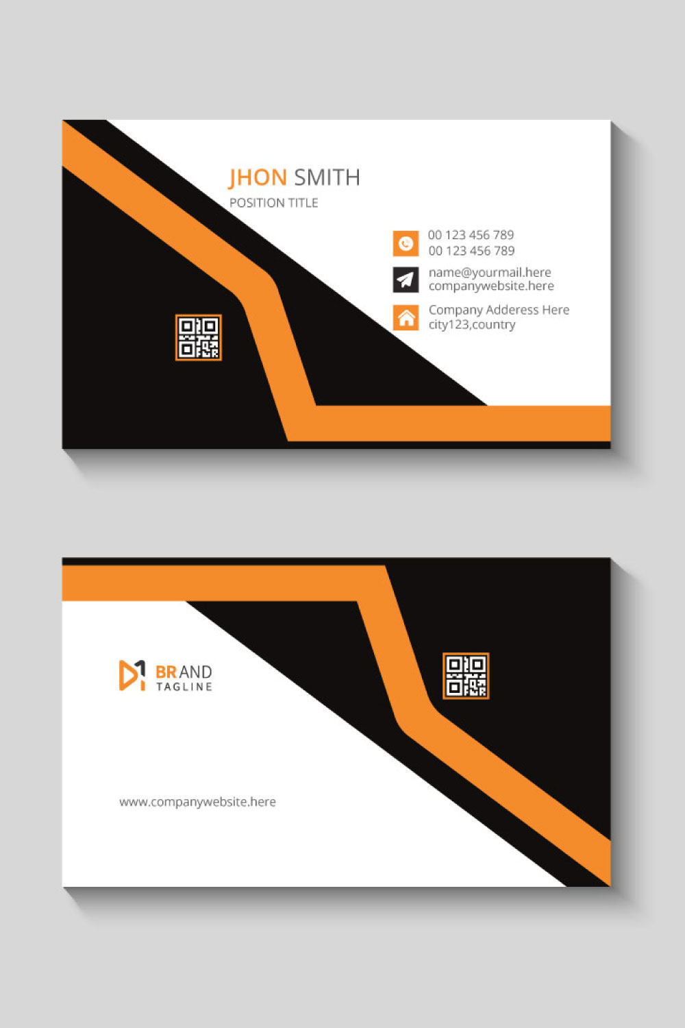 Corporate business card design template pinterest preview image.