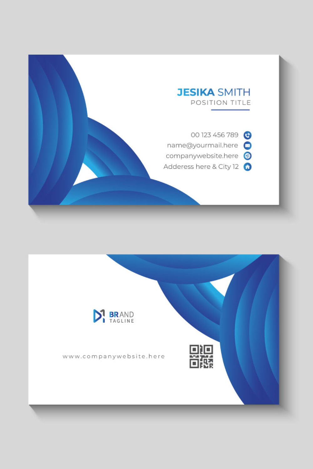 Business card design template pinterest preview image.