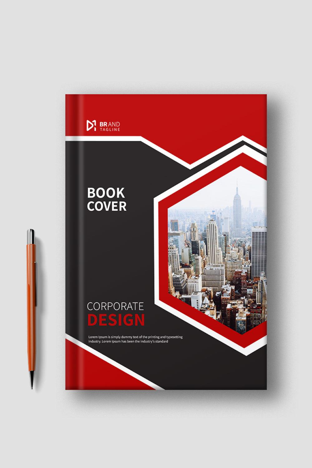 Corporate Book Cover Design Template pinterest preview image.