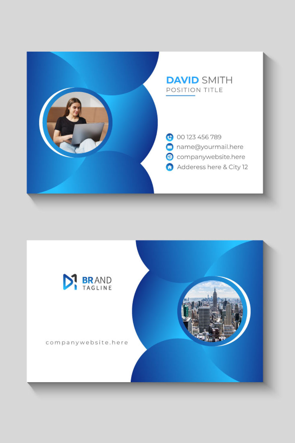 Business card design template pinterest preview image.