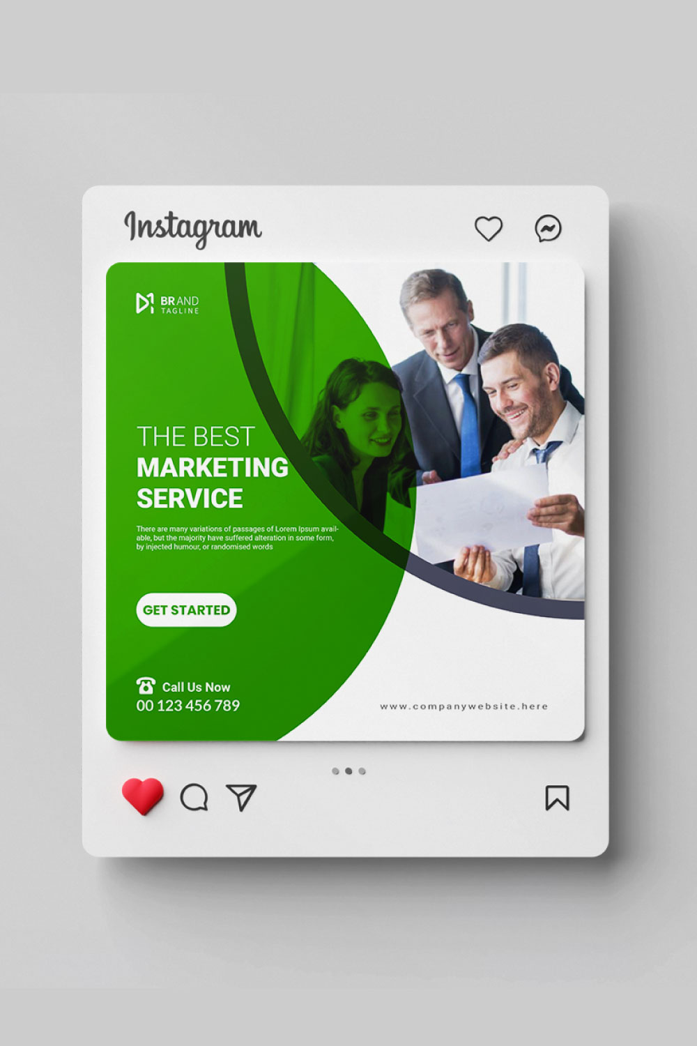 Business social media Instagram post design template pinterest preview image.