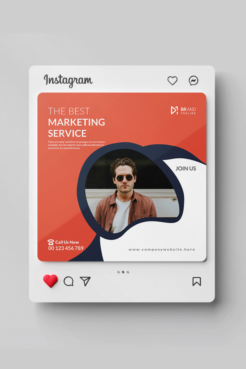 Corporate business digital marketing social media Instagram post design template pinterest preview image.