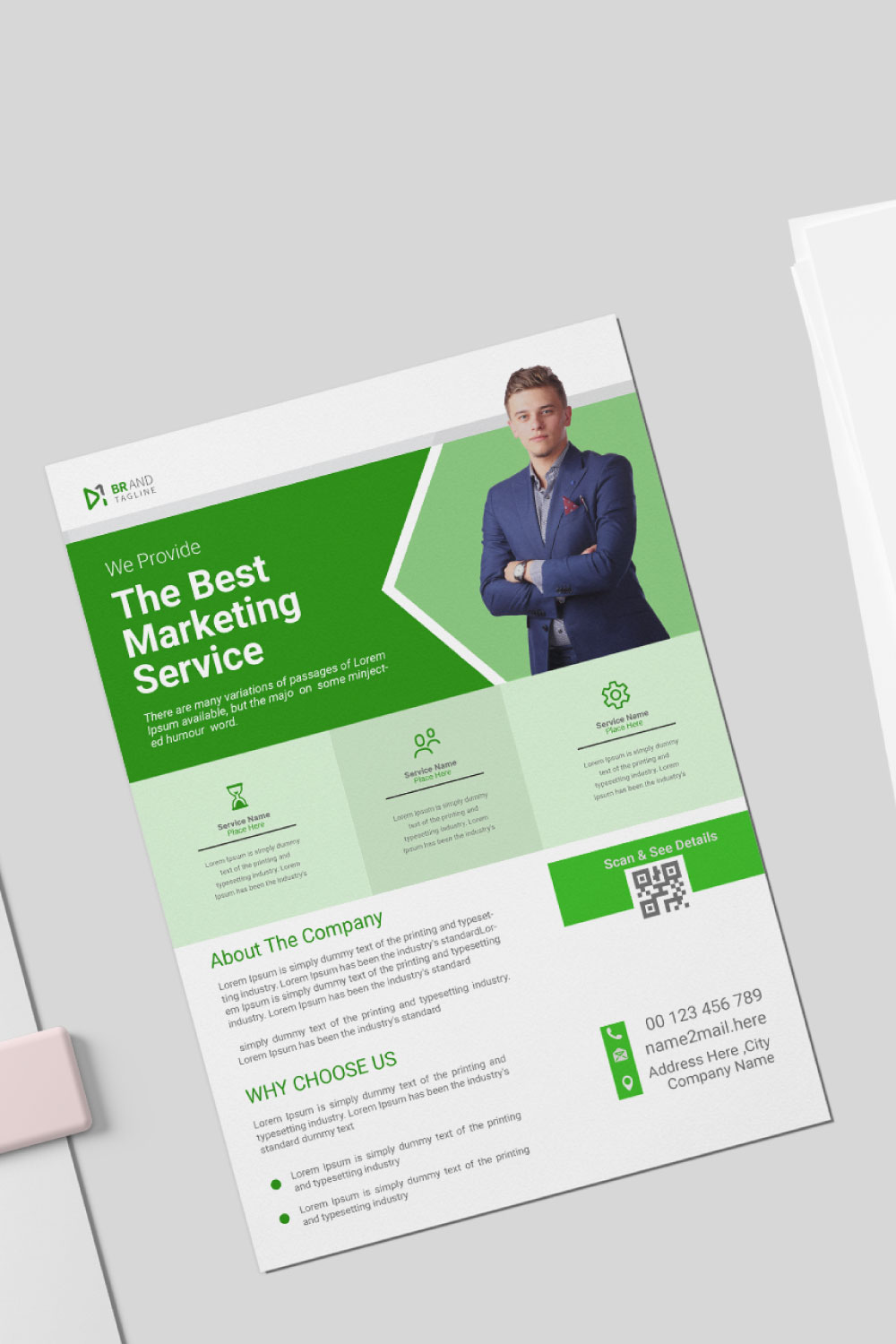 Corporate business flyer design template pinterest preview image.