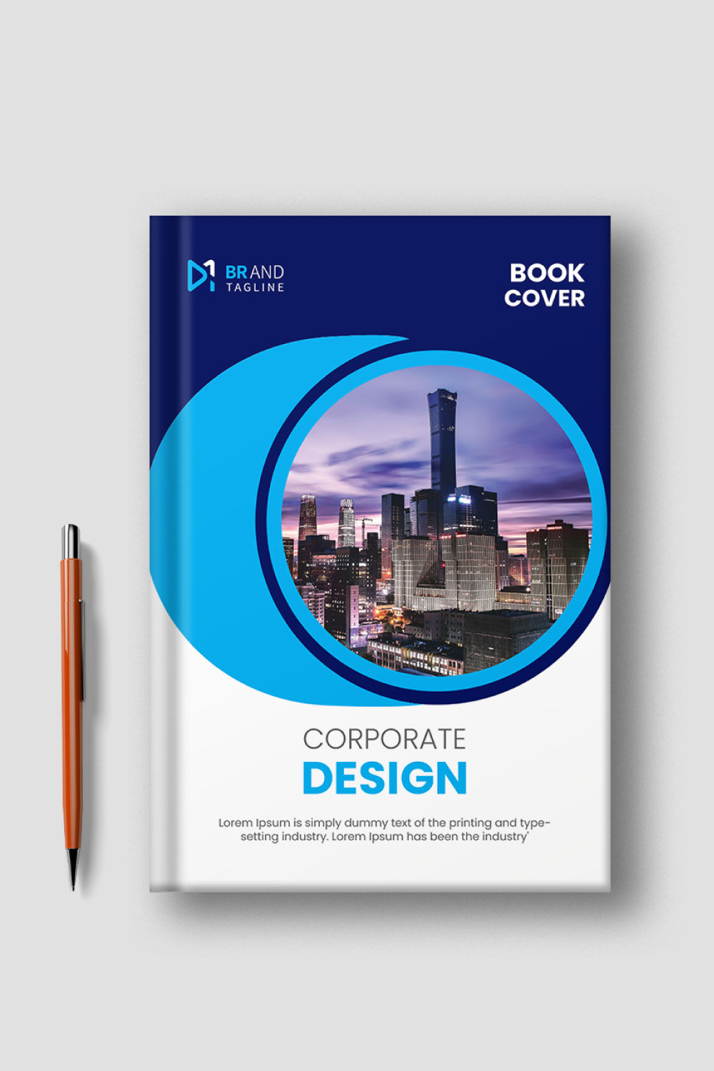 Corporate Business Book Cover Design Template pinterest preview image.