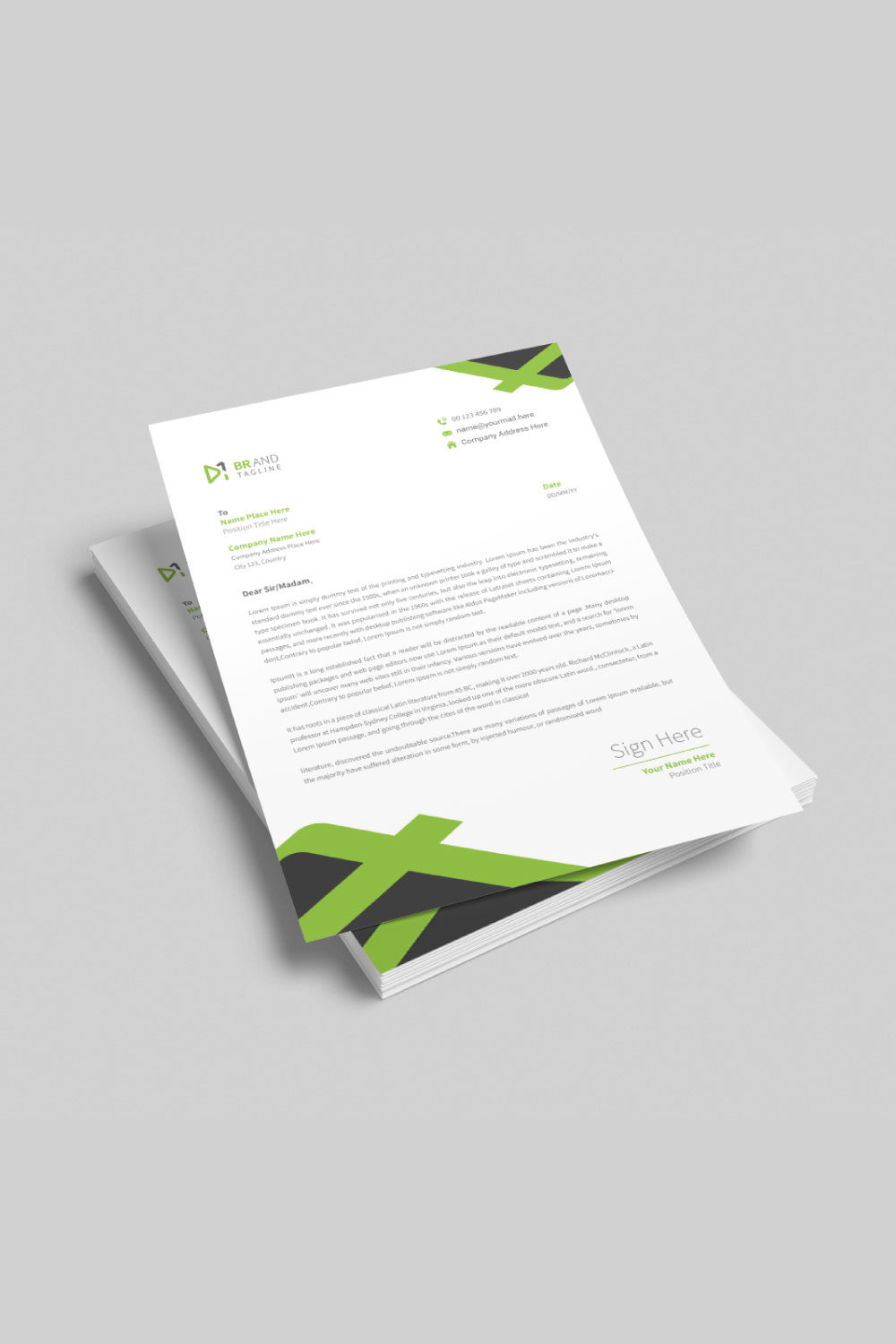 Modern business letterhead template design layout pinterest preview image.