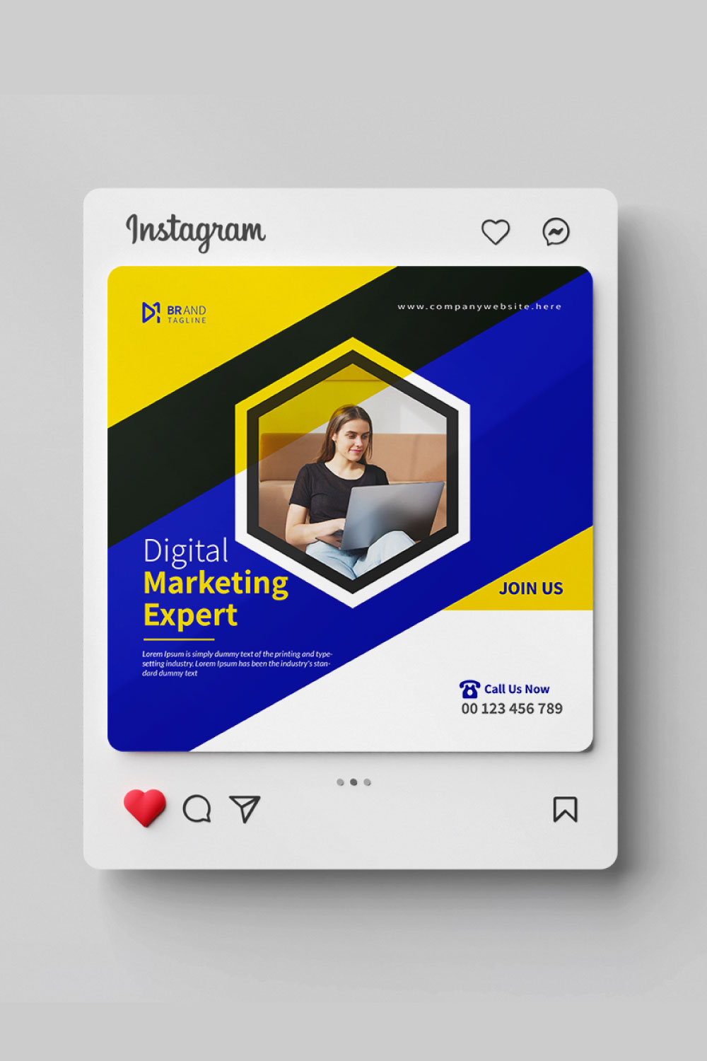 Corporate business social media Instagram post banner template pinterest preview image.