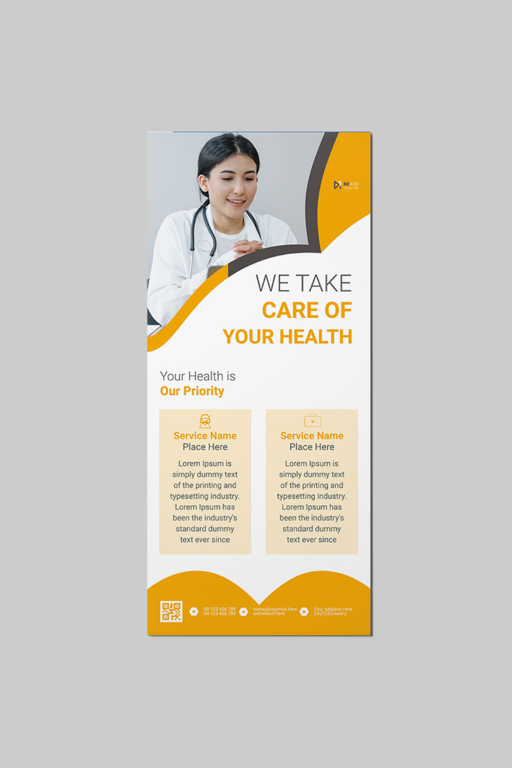 Medical rack card dl flyer design template pinterest preview image.