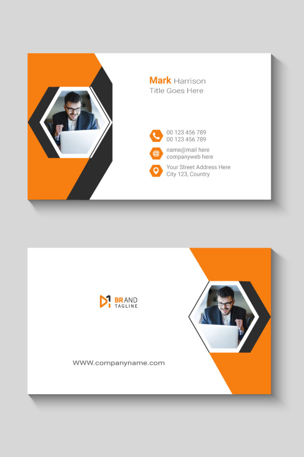 Creative and modern business card design template pinterest preview image.