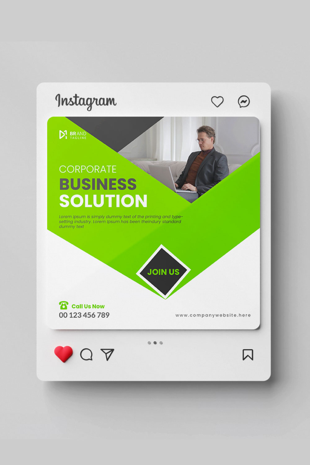 Business social media posts and corporate web banner template pinterest preview image.