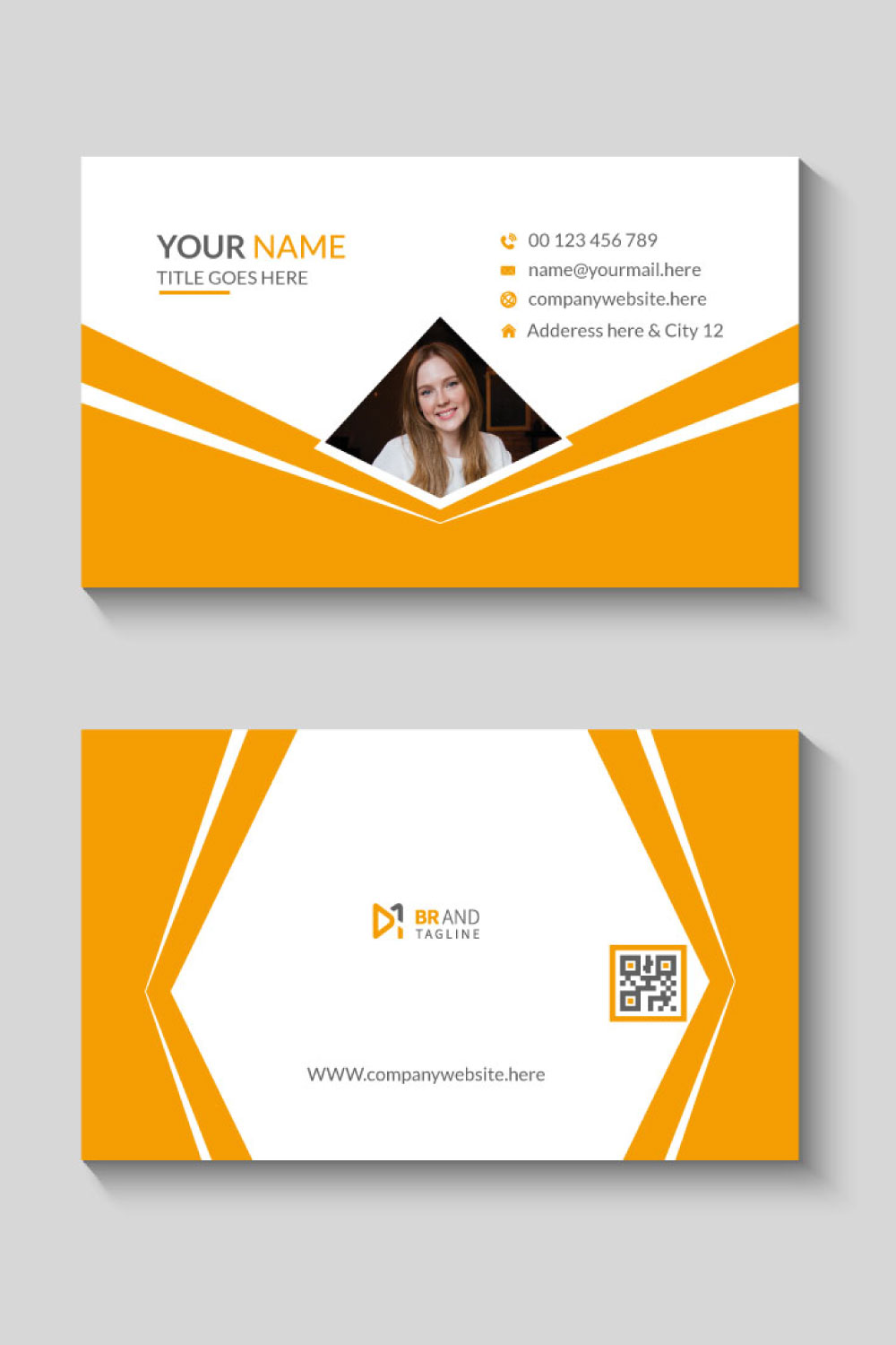 Modern and clean professional business card design template pinterest preview image.