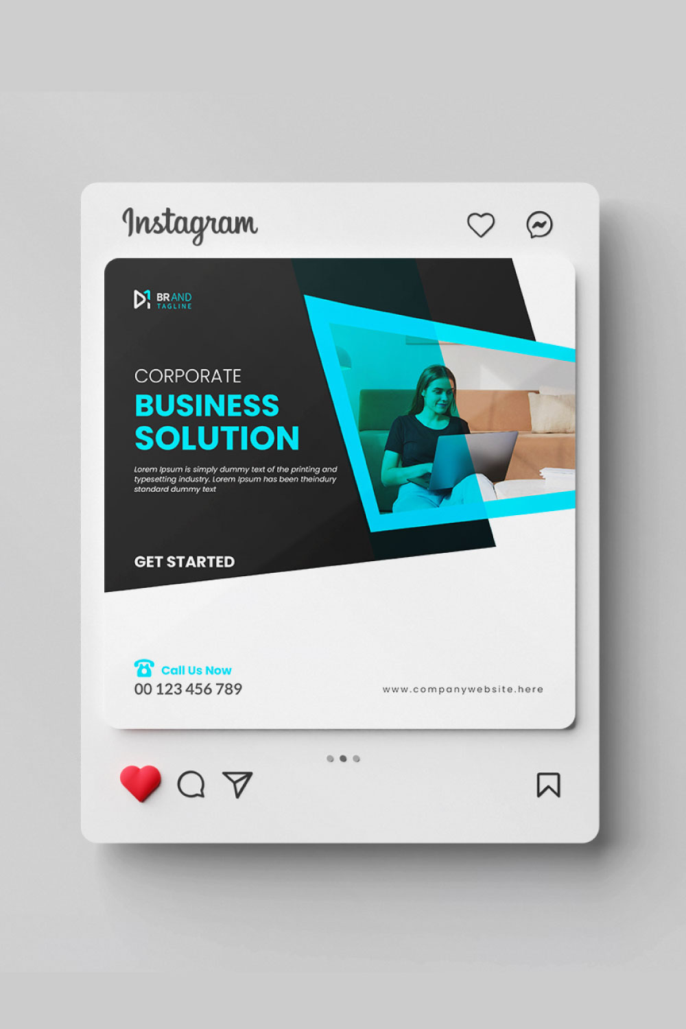 Business social media Instagram post design template pinterest preview image.