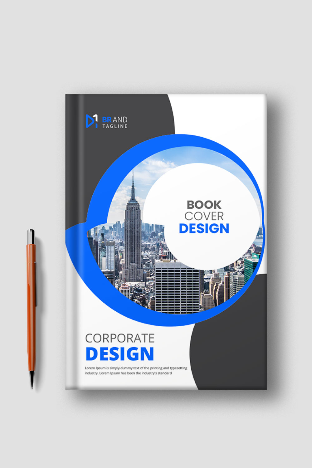 Corporate Book Cover Design Template pinterest preview image.