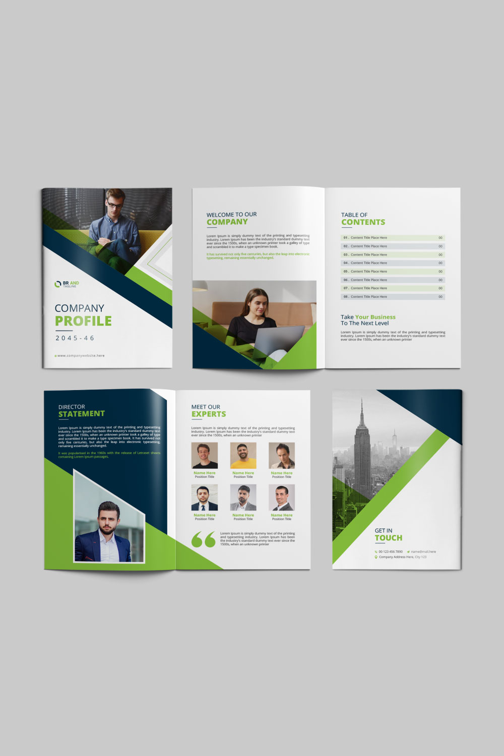 Bifold Brochure Design Template pinterest preview image.