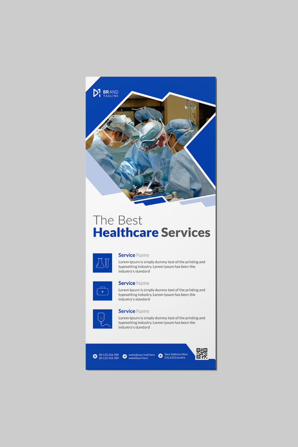 Medical rack card dl flyer design template pinterest preview image.