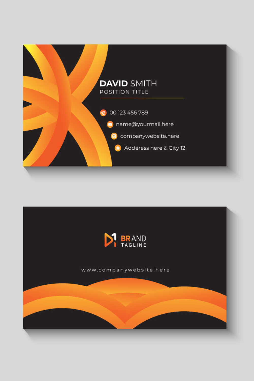 Minimalist business card design template pinterest preview image.