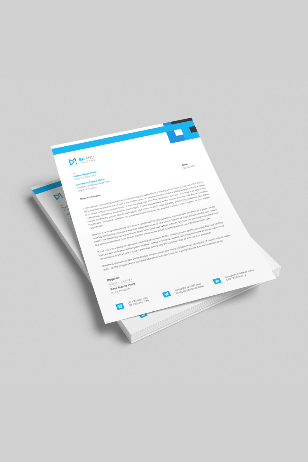 Business letterhead design template pinterest preview image.