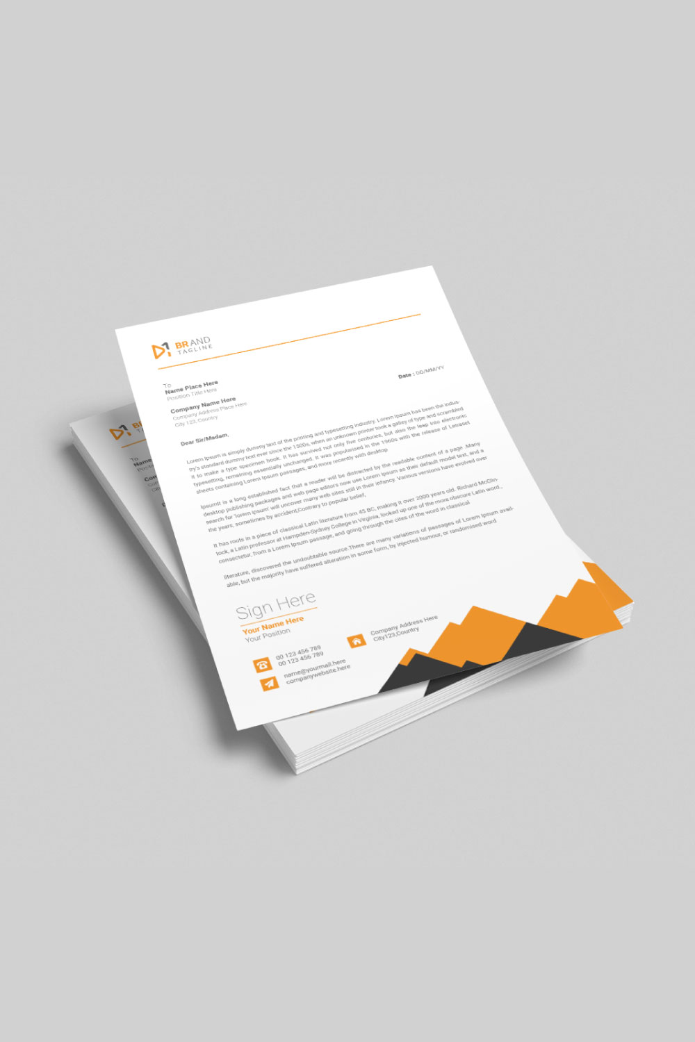 Business letterhead design template pinterest preview image.