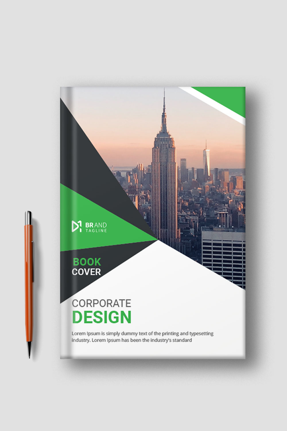 Corporate Book Cover Design Template pinterest preview image.