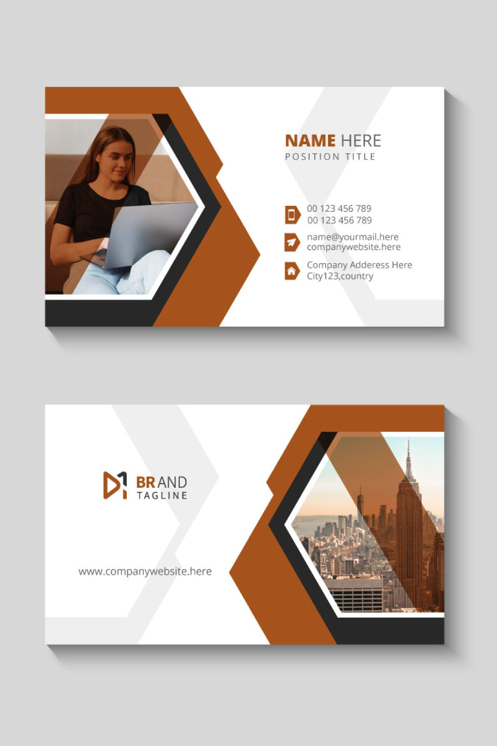 Creative and modern business card design template pinterest preview image.