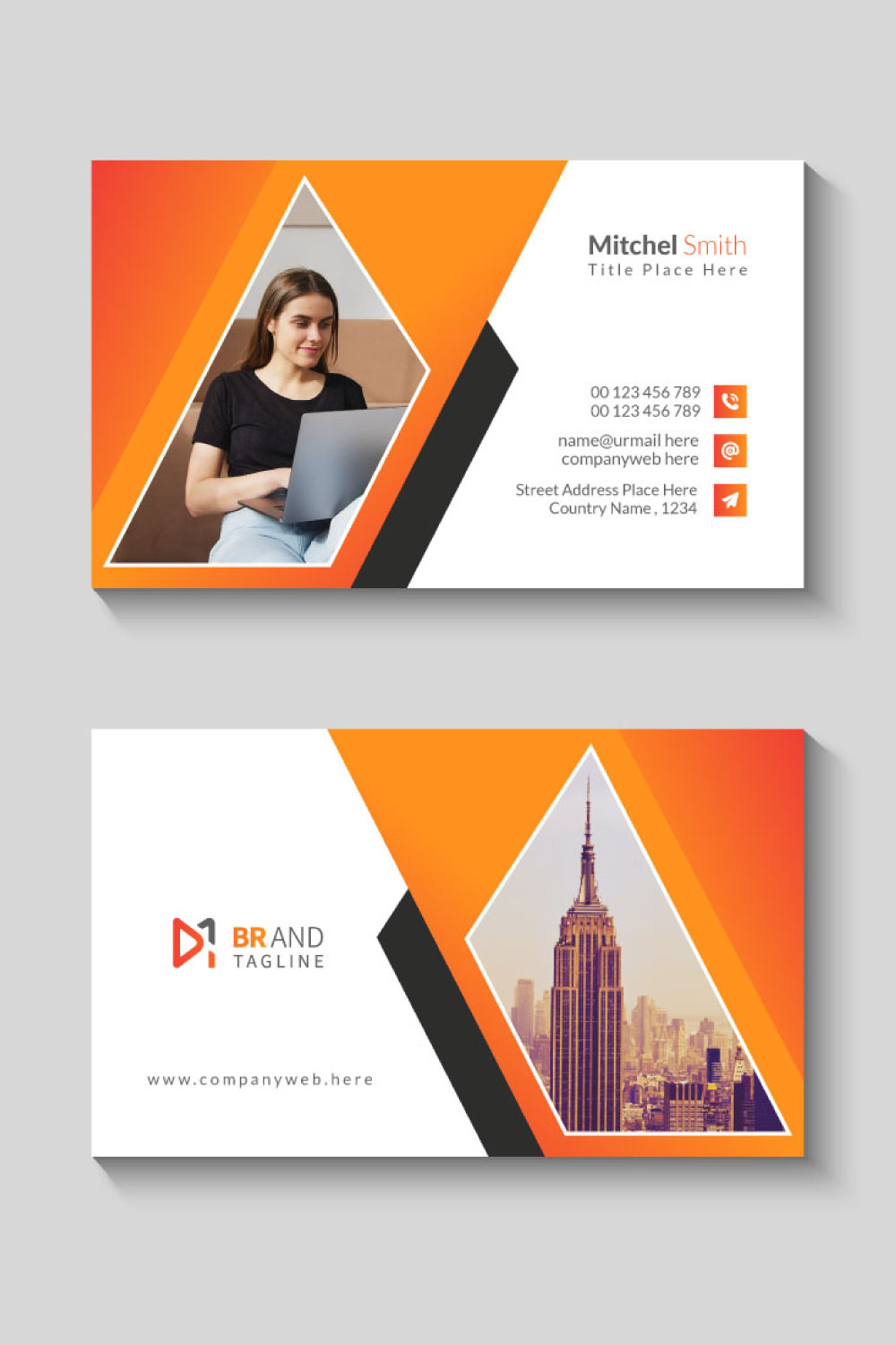 Creative and modern business card design template pinterest preview image.