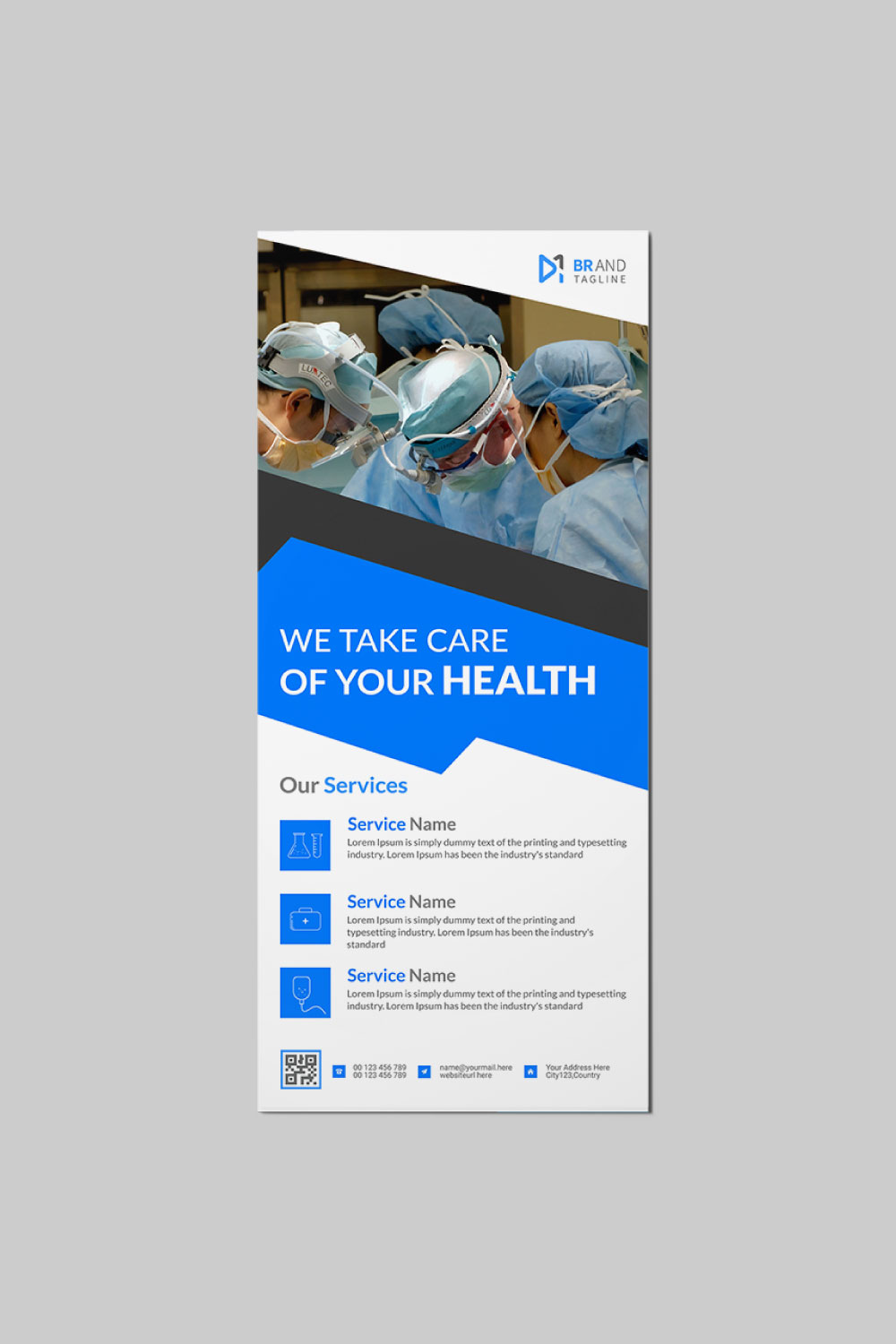 Doctor and medical service dl flyer design template pinterest preview image.