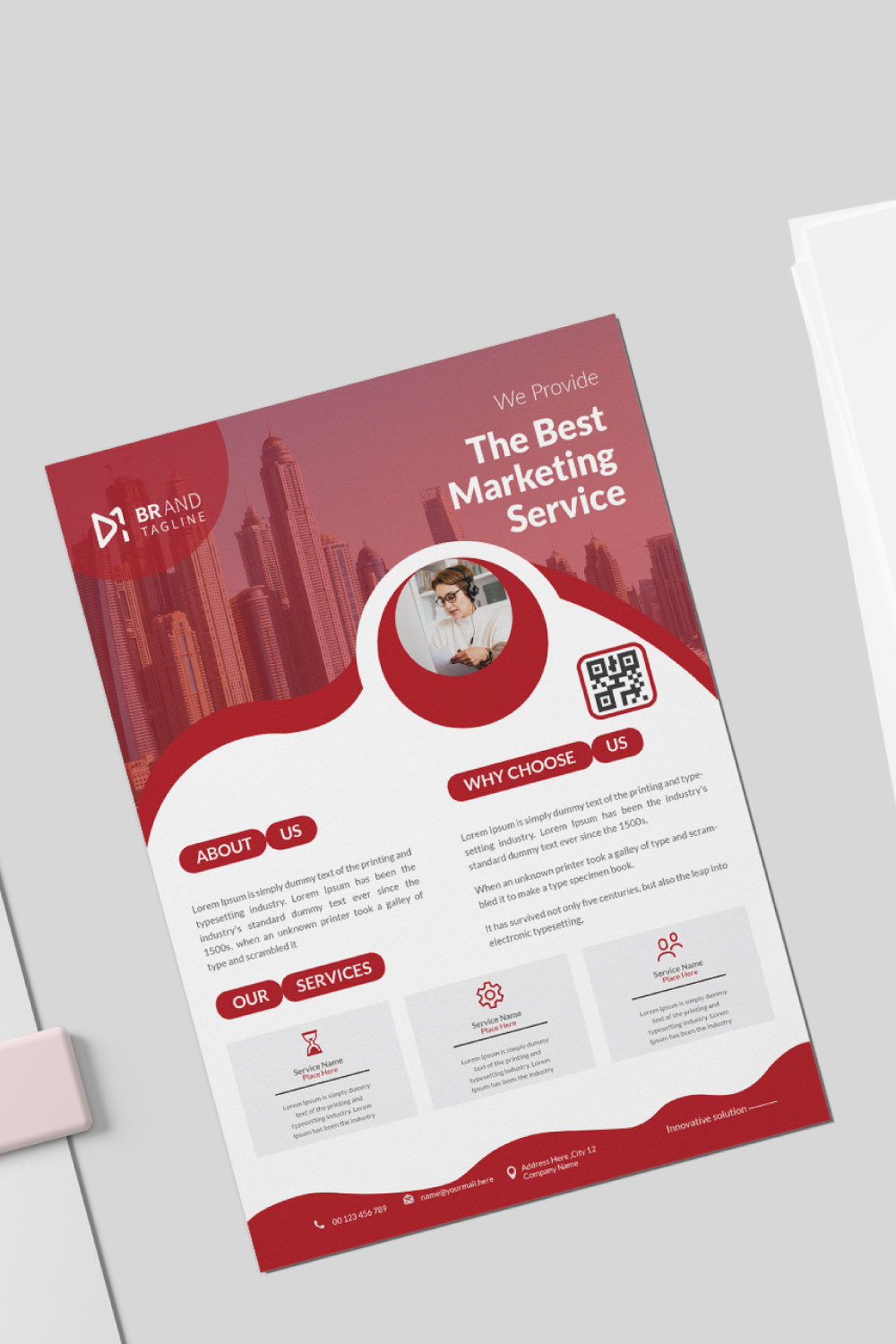 Corporate business flyer design template pinterest preview image.