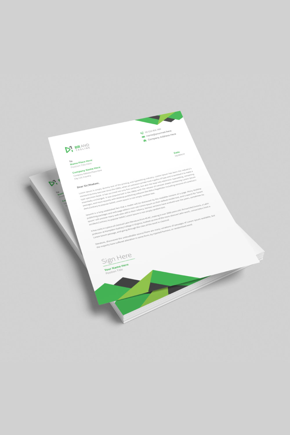 Professional business letterhead template design pinterest preview image.