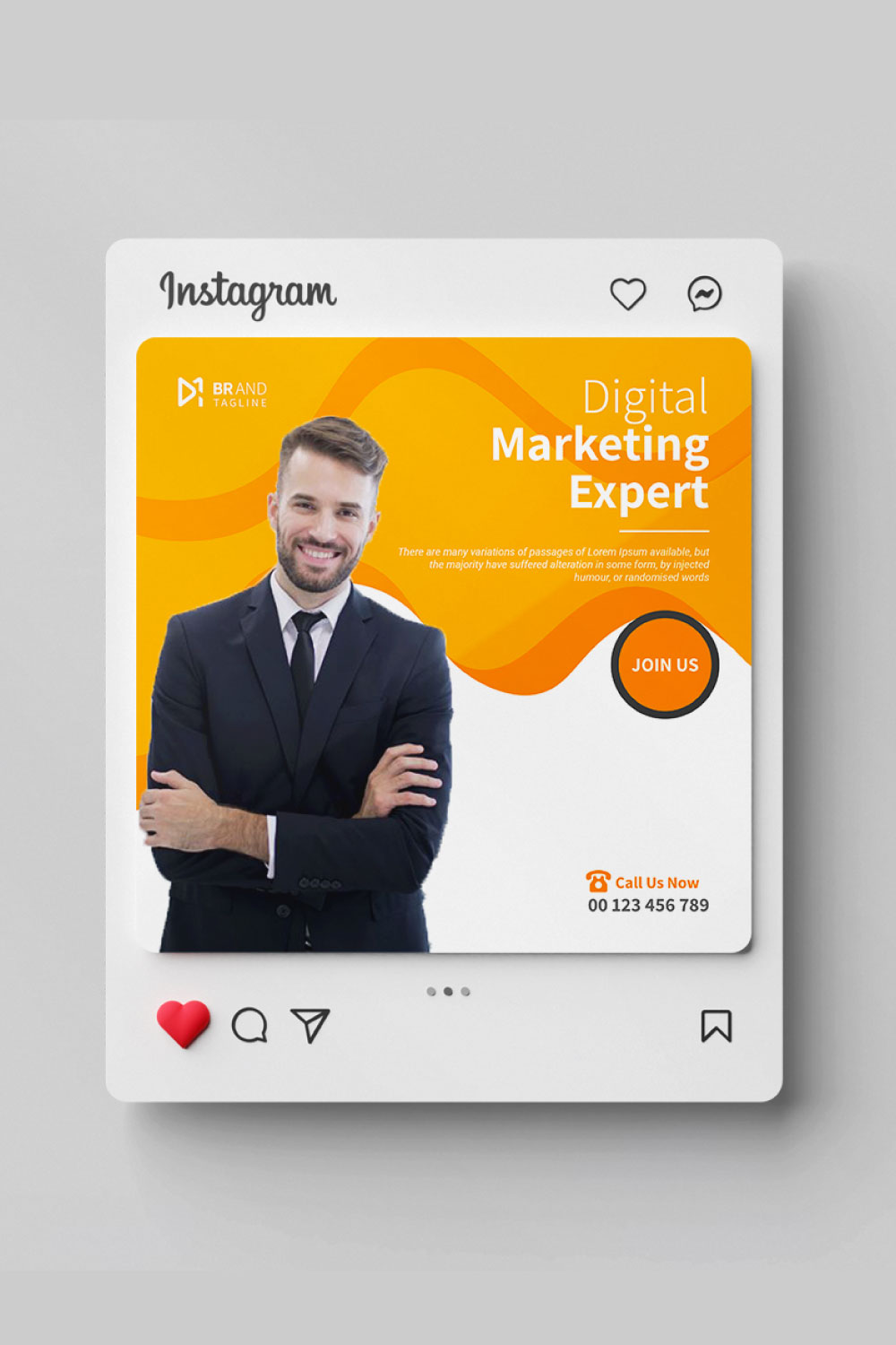 Business social media Instagram post design template pinterest preview image.