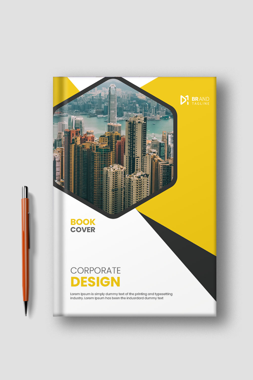 Corporate Modern Book Cover Design Template pinterest preview image.