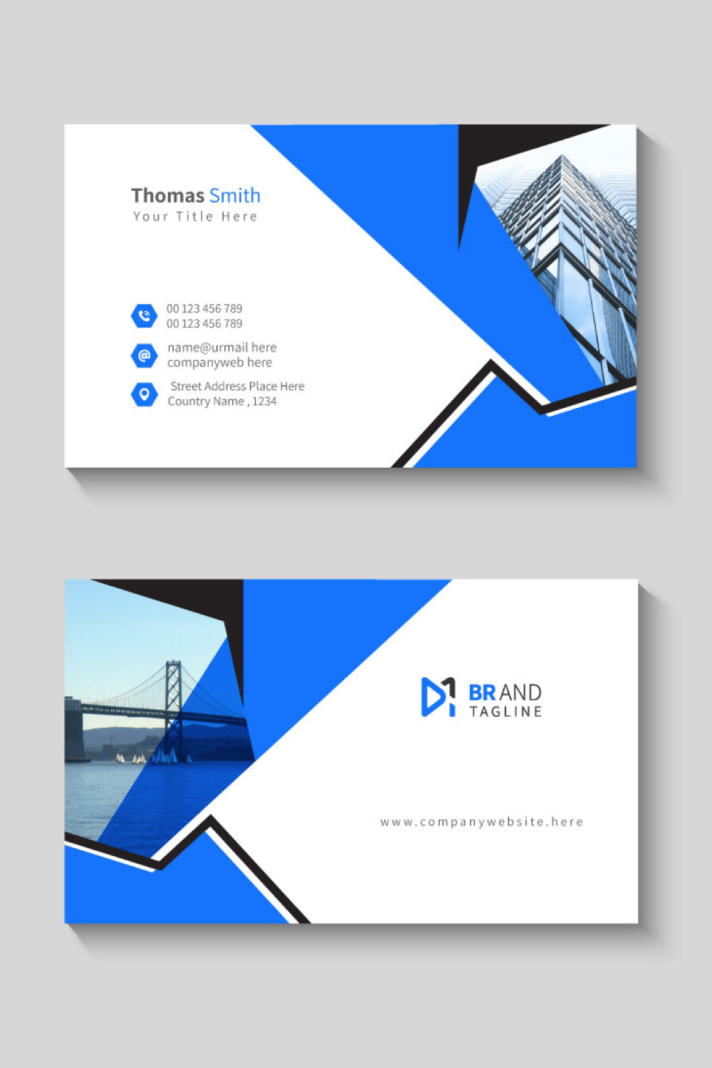 Business card design template pinterest preview image.