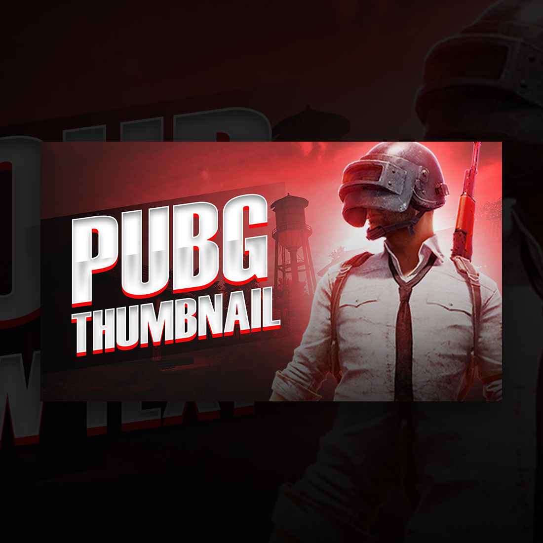 Red PUBG thumbnail for streamers - MasterBundles