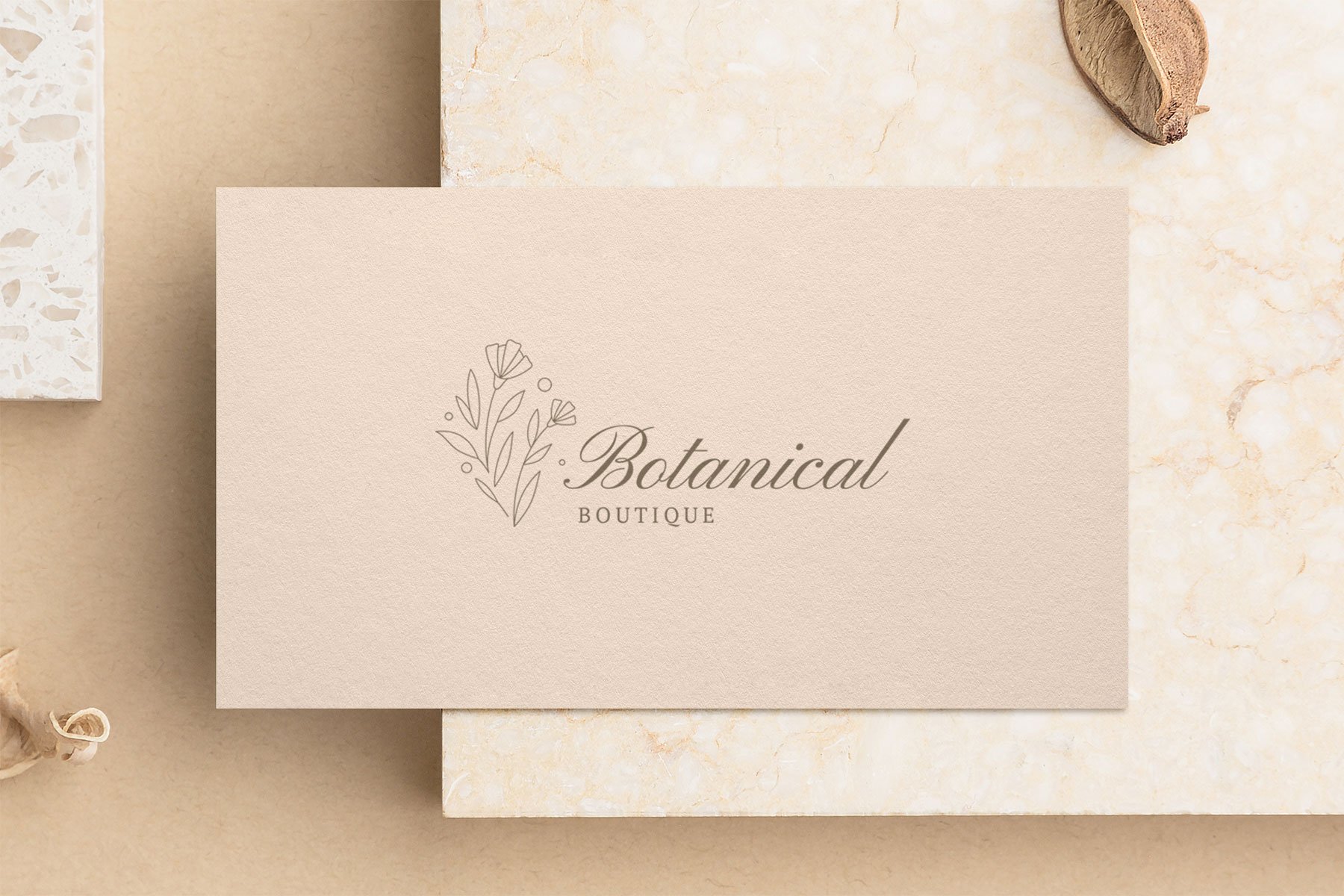 Botanical minimalist logo template preview image.