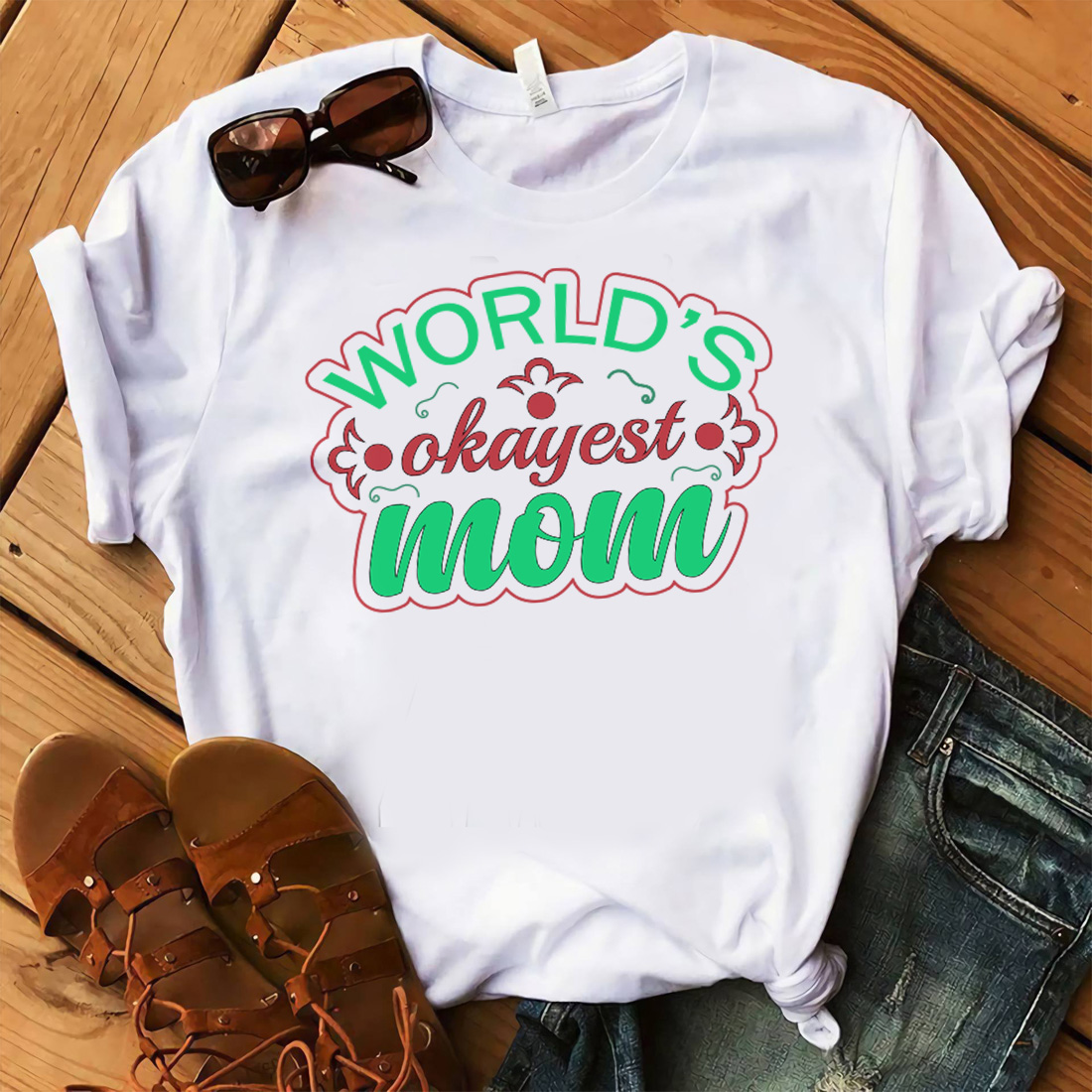 World Okay Est MOM T Shirt Design, mom t preview image.