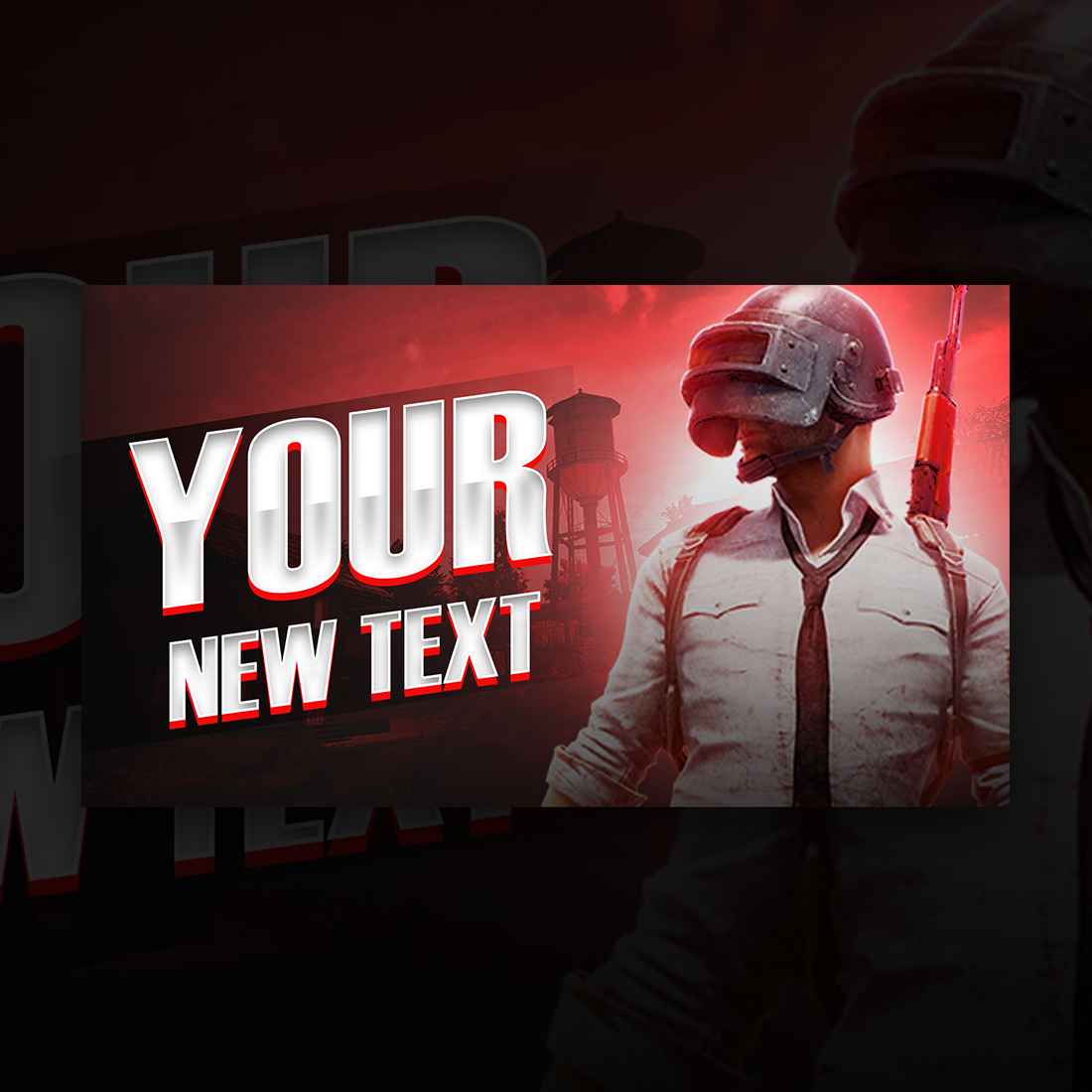 Red PUBG thumbnail for streamers preview image.