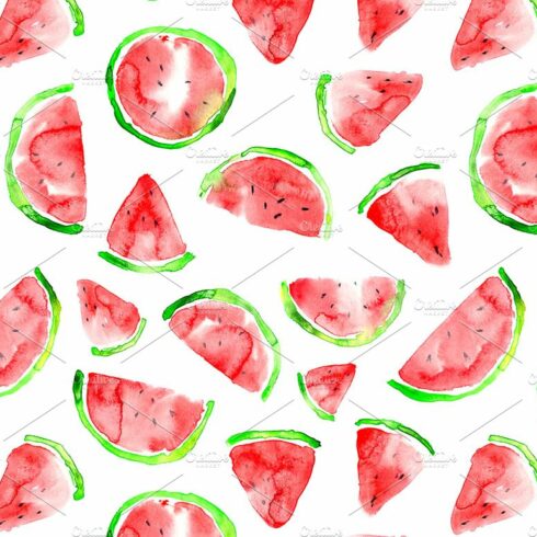 Watercolor watermelons pattern cover image.