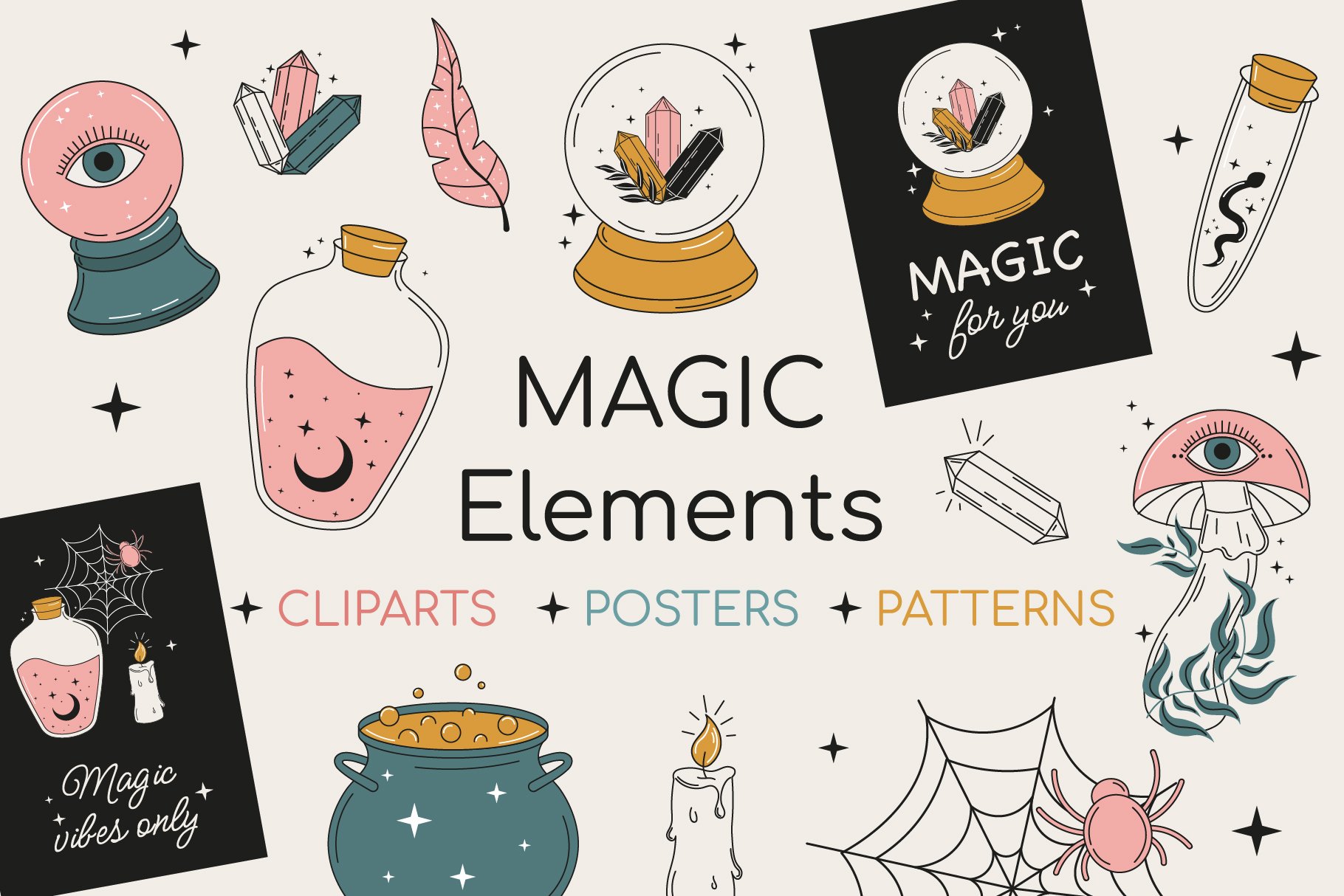 Vector Magic Witchcraft Elements Set cover image.