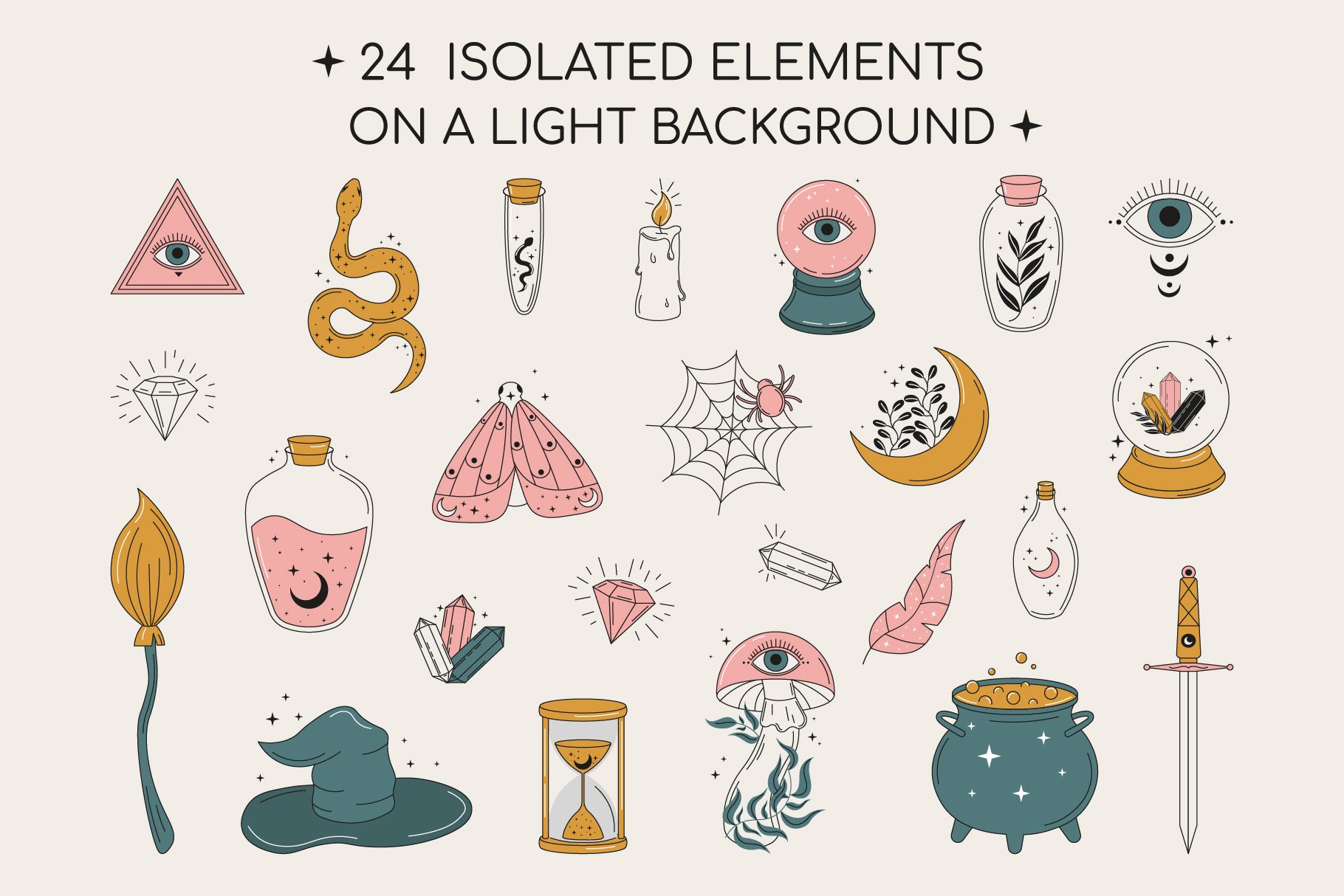 Vector Magic Witchcraft Elements Set preview image.