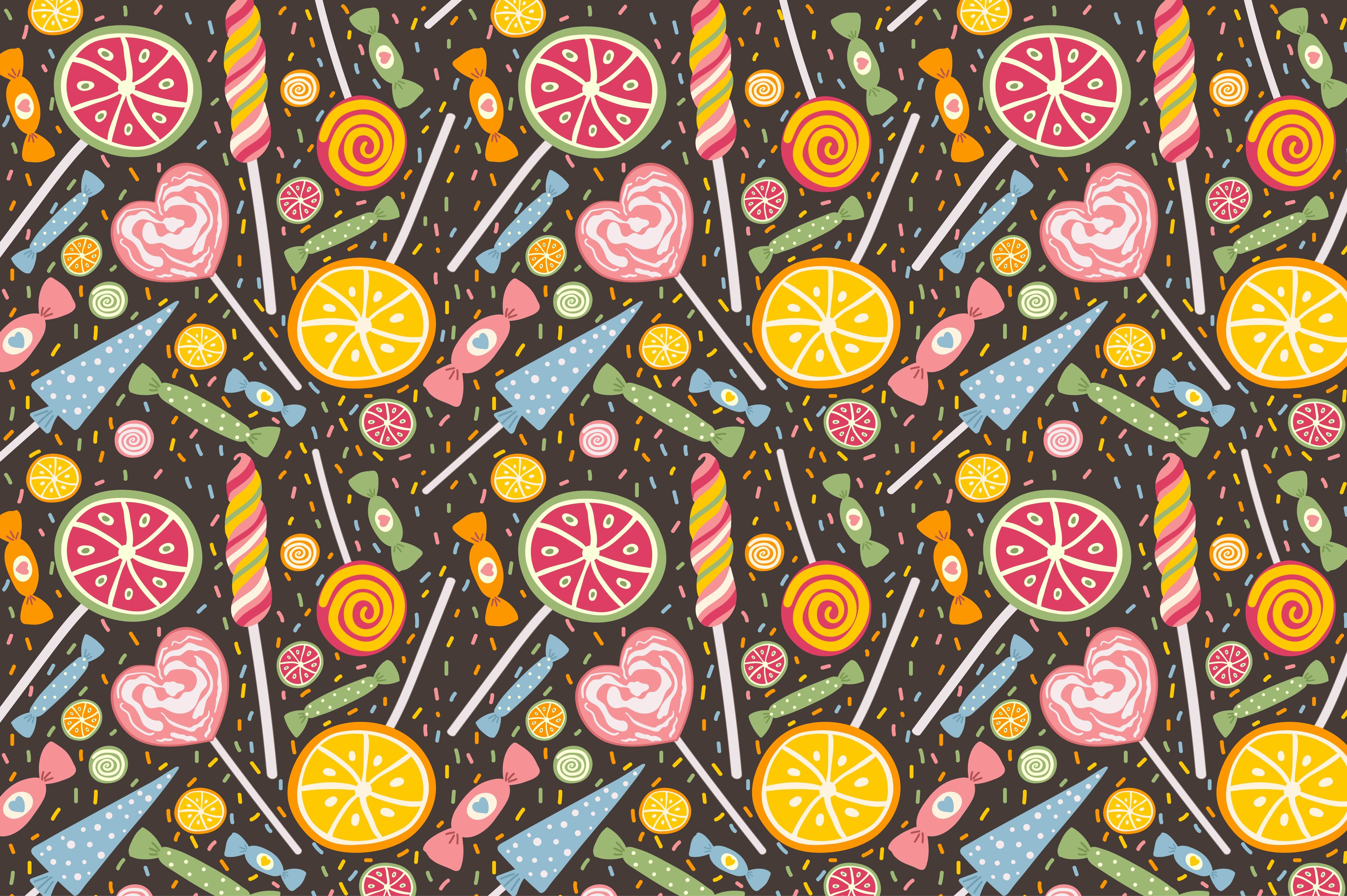 Candies and Sweets. Seamless pattern preview image.