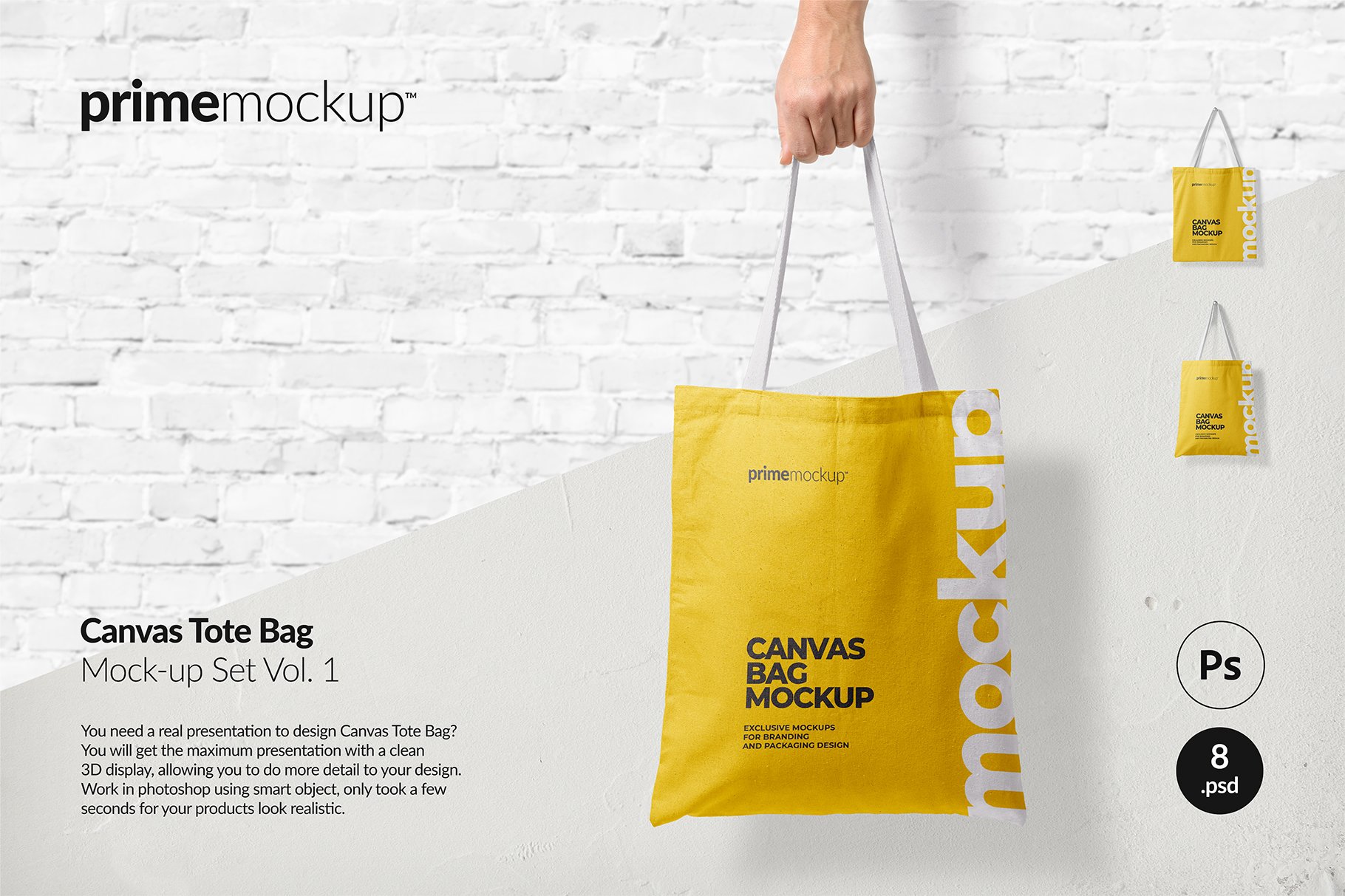 Canvas Tote Bag Mockup Set Vol.1 cover image.