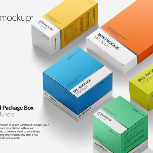 Cardboard Package Box Mockup Bundle cover image.