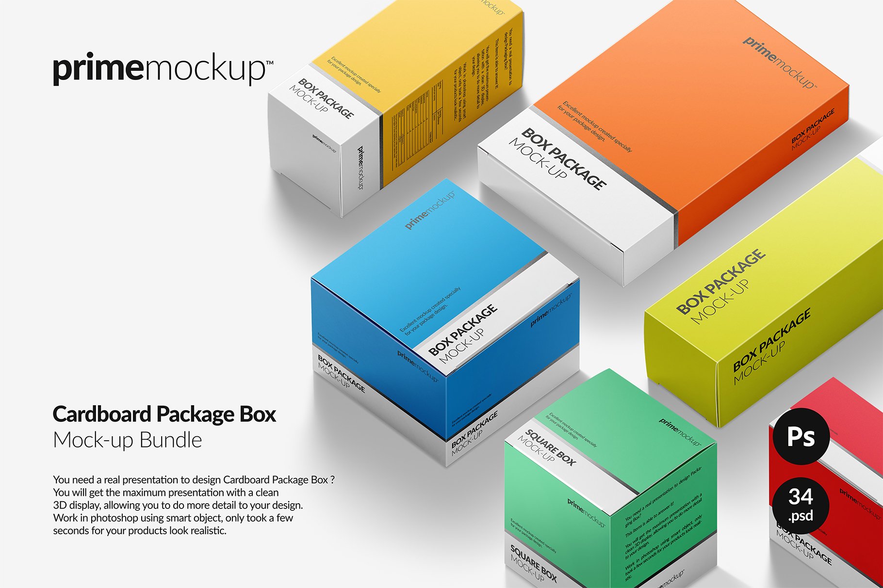 Cardboard Package Box Mockup Bundle cover image.