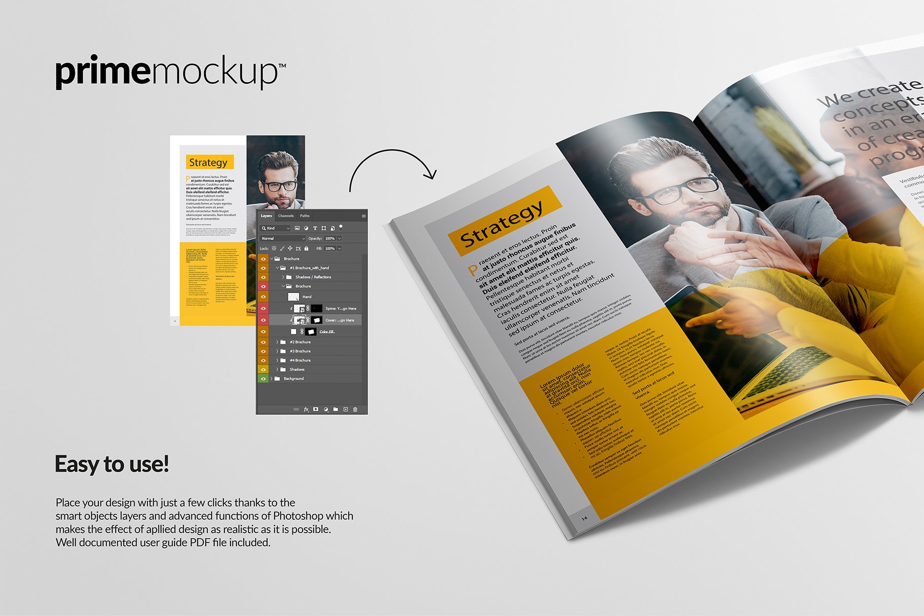 A4 Portrait Brochure Magazine Mockup preview image.