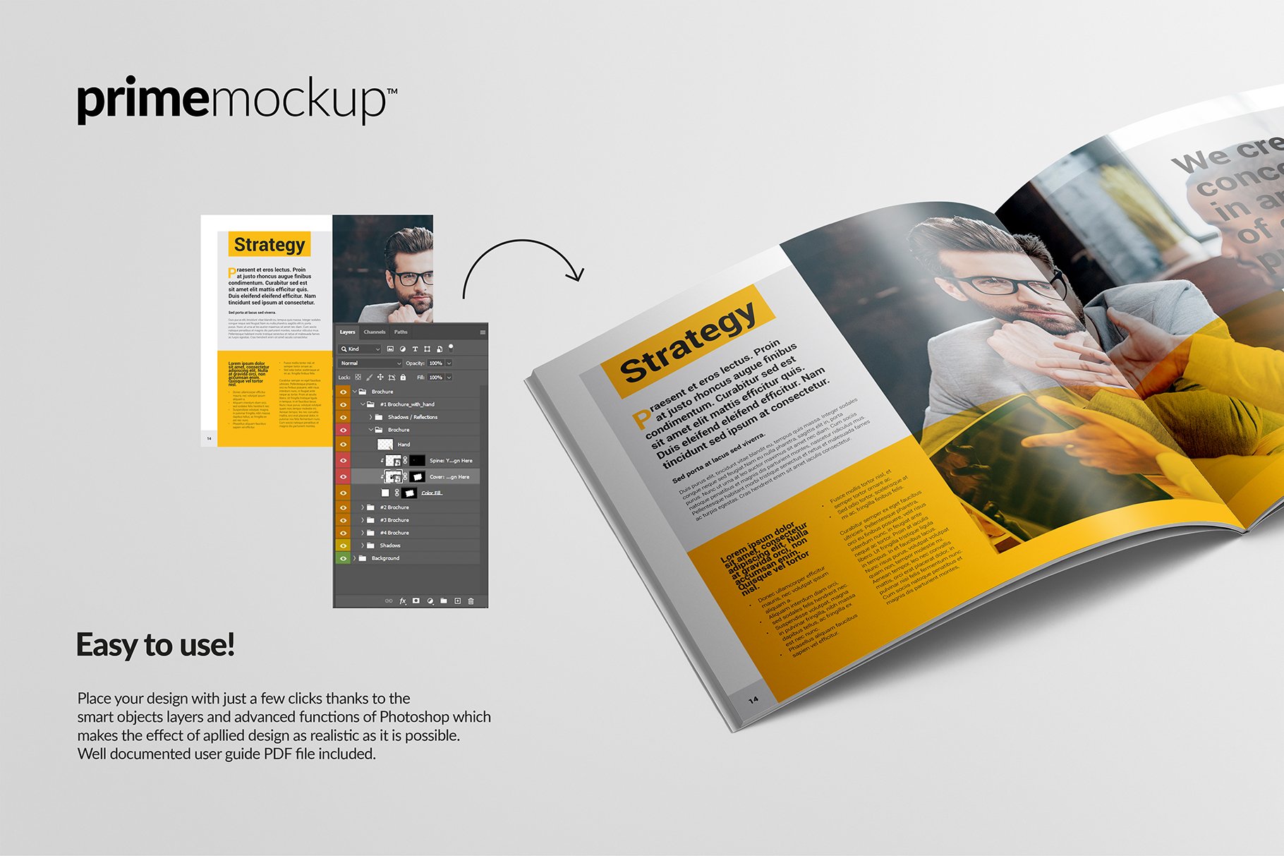 Square Brochure Magazine Mockup preview image.