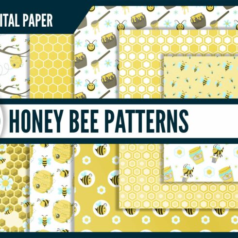 Honey bee digital paper cover image.
