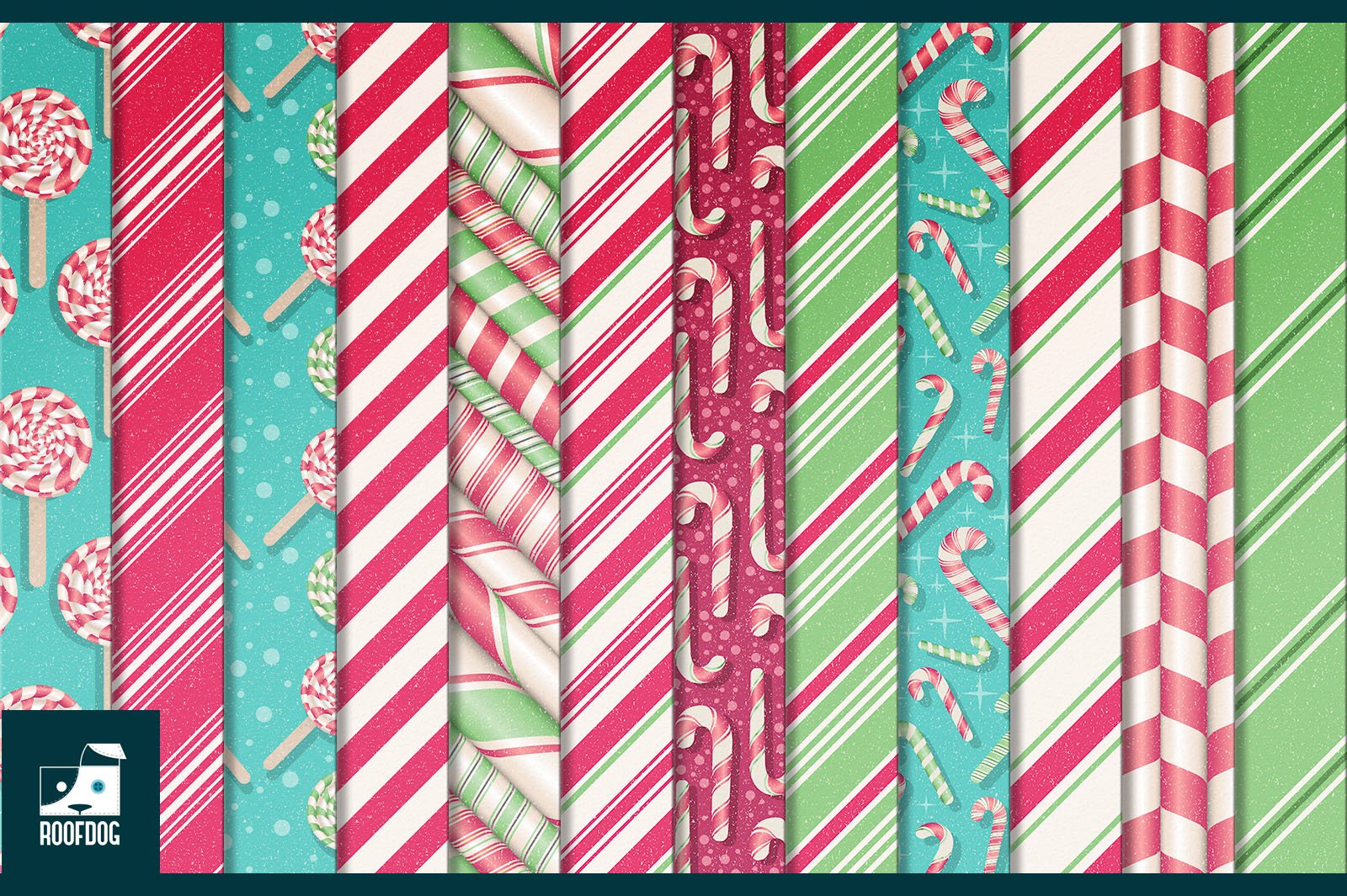Candy cane stripe digital paper preview image.
